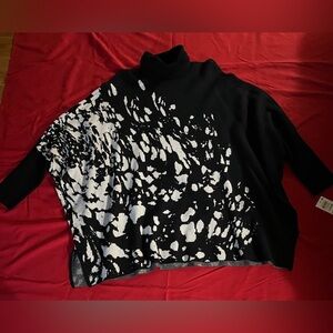 Alfani Black and White Turtleneck Sweater